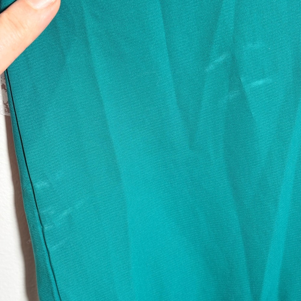 Roaman's Blouse Womens 28W Teal Green Sequin Beaded Pintuck Button Front Top - Picture 7 of 7
